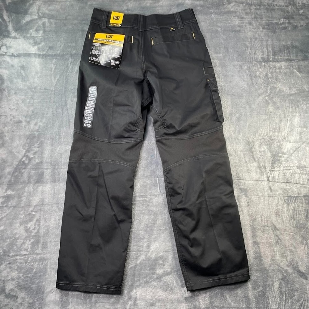 Caterpillar CAT Elite Operator Flex Trouser Pants Black Mens Size 30x30 Stretch - Picture 6 of 9